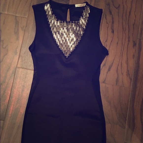 Black dress sheer on the side