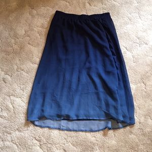 Ombré Blue Midi Skirt