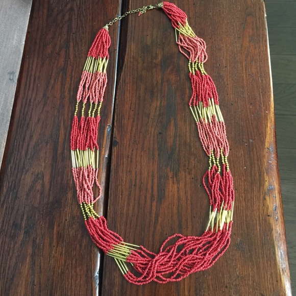 Long dangle beaded necklace