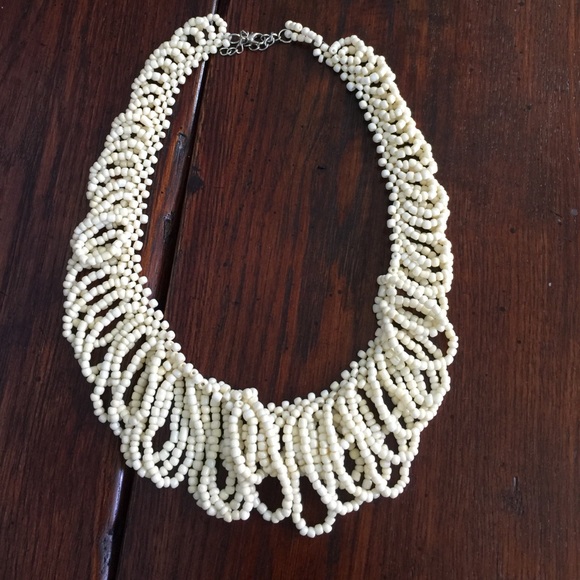 Beautiful cream beaded necklace