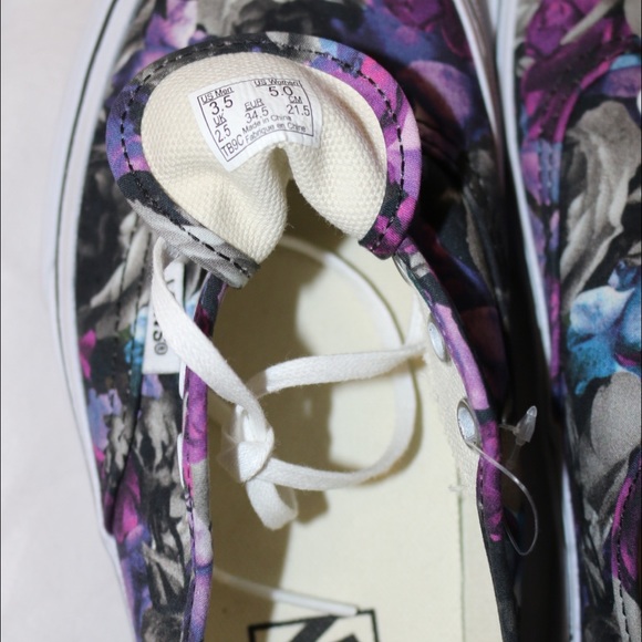 New in box Vans dark purple floral authentics - Picture 2 of 4