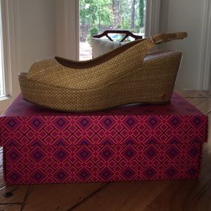 Tory Burch Rafia wedges