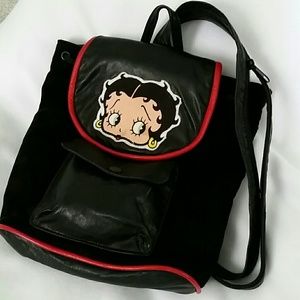 Leather,BettyBoop back pack bag