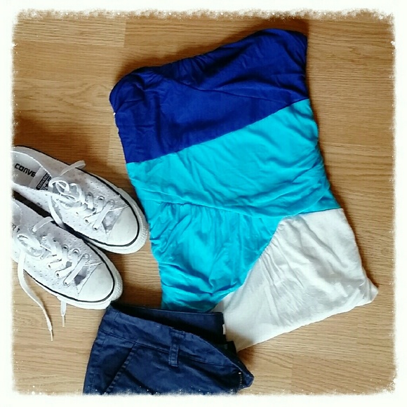 BOGO !!!!!! Color Block Studio Y Strapless Top - Picture 1 of 1