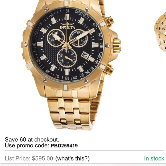 Gold invicta watch - Picture 3 of 3