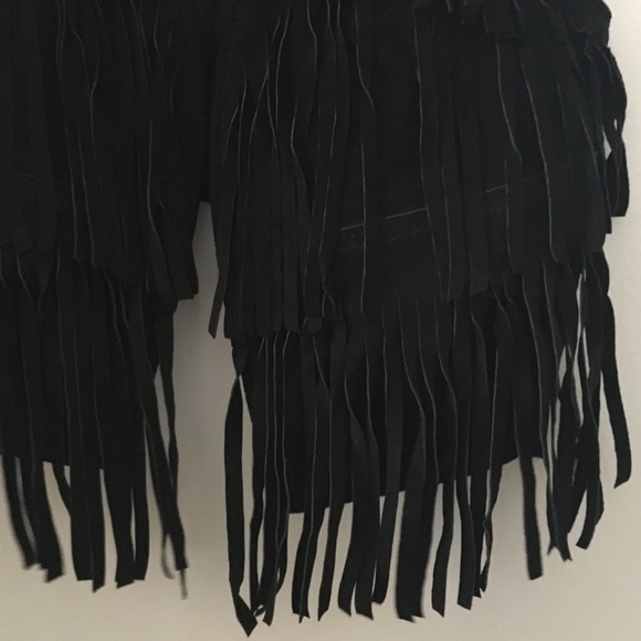 Black Leather Fringe Vest - Picture 4 of 4