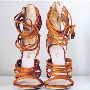 Simmi (tan) strappy heels