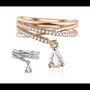 🔥CLEARANCE🔥Cubic Zirconia Dangle Charm Ring