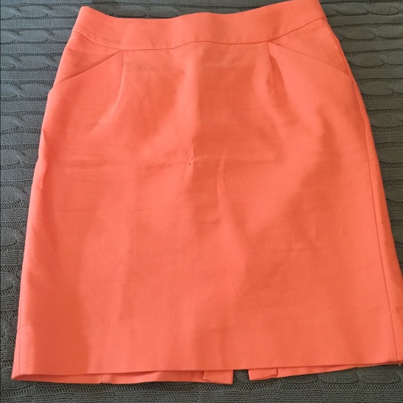 Peach colored J Crew pencil skirt