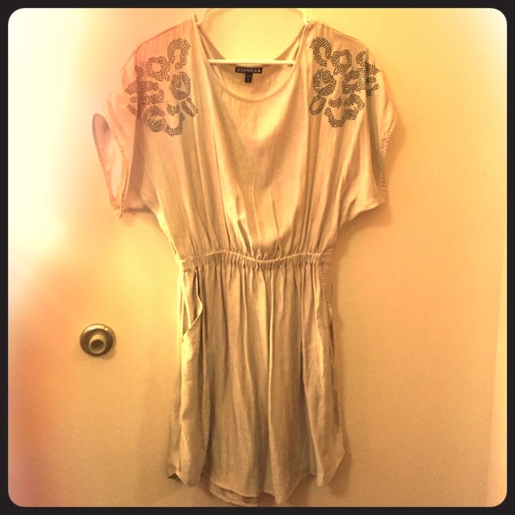 Express champagne colored dress