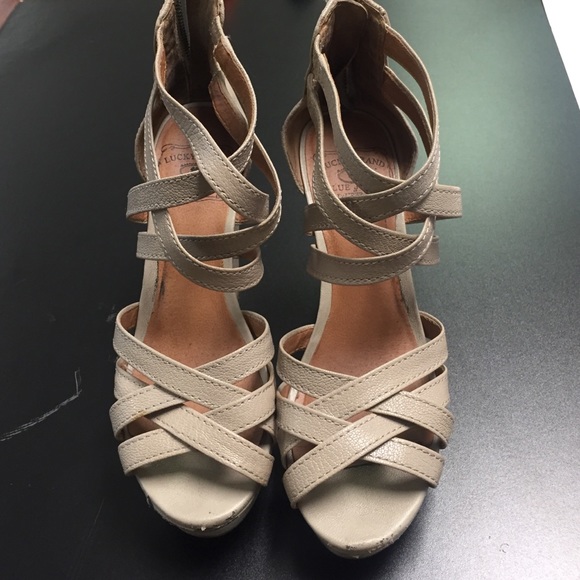 Lucky brand Wedge platform Sandals 3.5 inch heel
