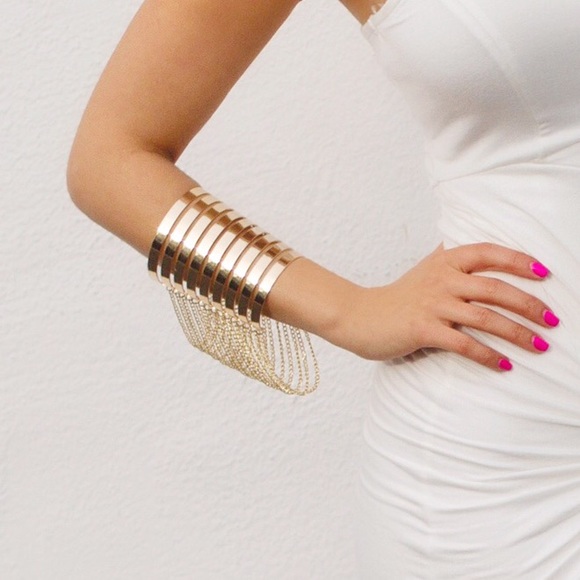 Chained Gold Cuff - Picture 2 of 2
