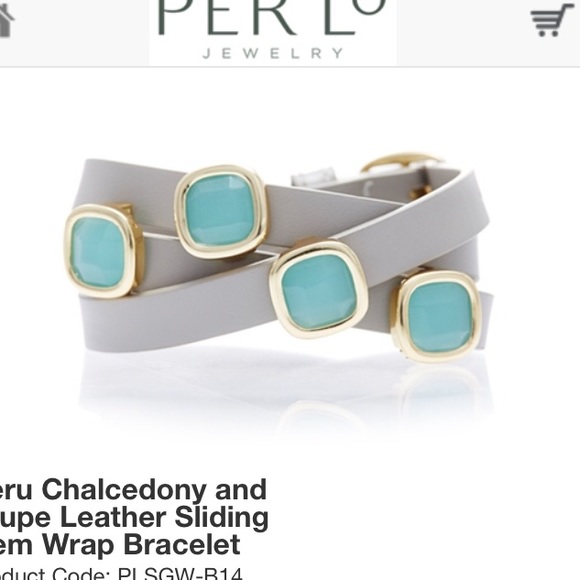 PERLO leather gem wrap bracelet