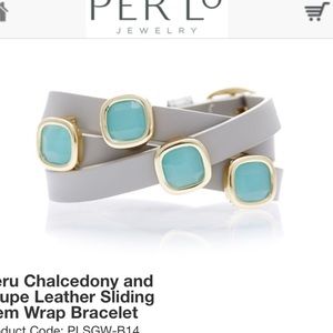 PERLO leather gem wrap bracelet