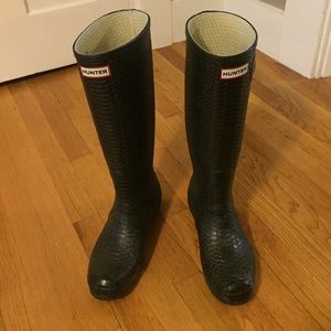 Carnaby Boa Snakeskin Tall Hunter Boots