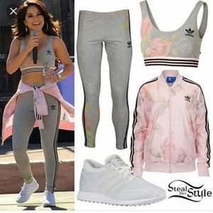 Past Rose Adidas sports bra and leggings