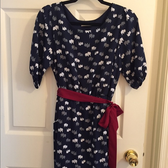 Gorgeous Navy Blue and Red Elephant Dress