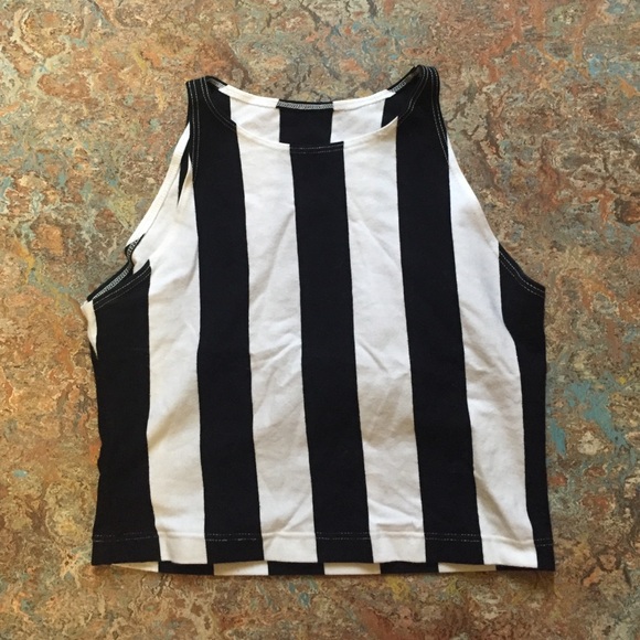 AMERICAN APPAREL referee stripe crop top