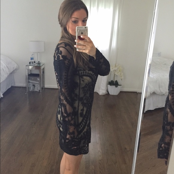 Black crochet lace dress - Picture 3 of 4