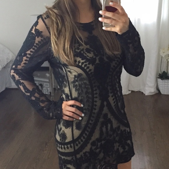 Black crochet lace dress - Picture 4 of 4