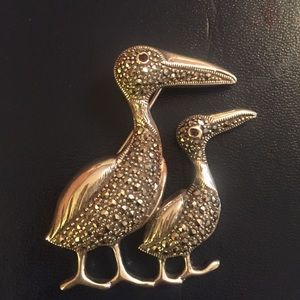 Silver and Marchesite pin