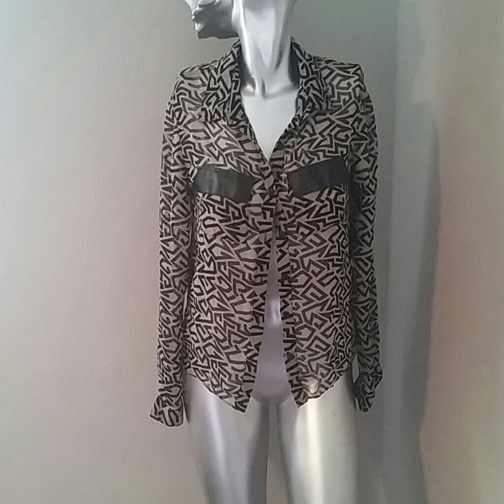 Charlotte Russe button down sheer shirt