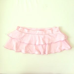 Baby pink ruffle mini skirt