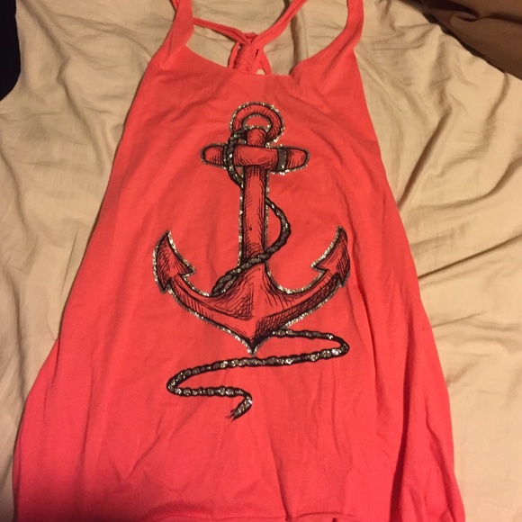 Pink anchor tank top