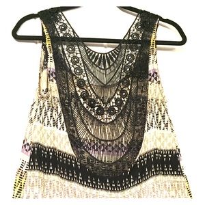 Lace back tank top