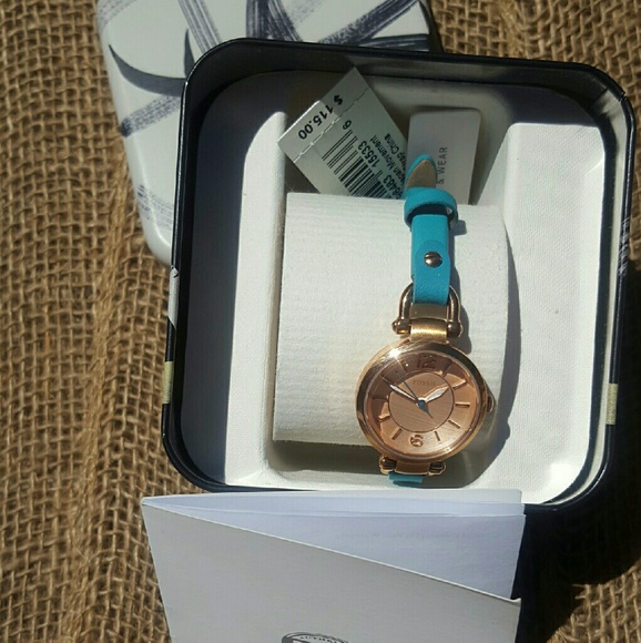 Fossil turquoise & rose gold tone watch - Picture 1 of 1
