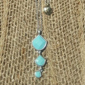 Lucky Brand turquoise silver & gold tone necklace