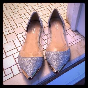Silver flats with clear sides. Brand new!