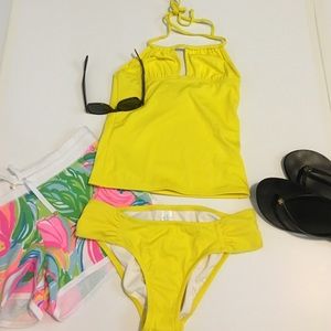 J Crew High Neck Halter Tankini