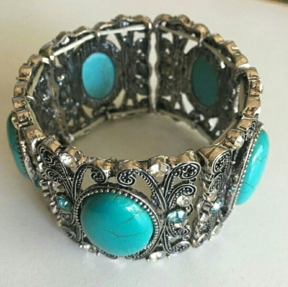🆕Turquoise Crystal Bangle Bracelet - Picture 2 of 2