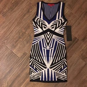 Royal blue mini bandage dress