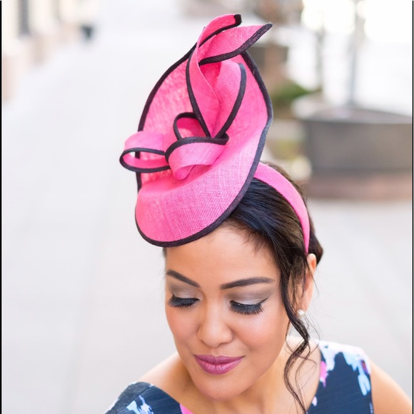 Amihan Style Accessories - Hot Pink Sinamay Headband Derby Wedding Fascinator