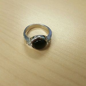 Black and silver ring