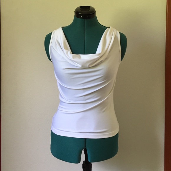 White Express cowl neck top