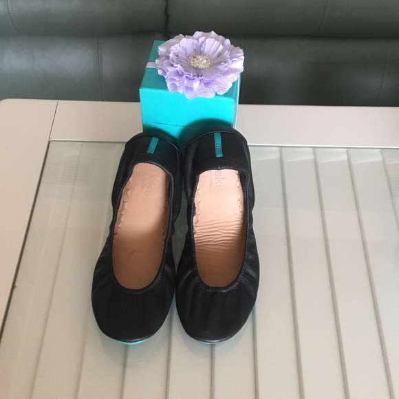 Tieks matte black ballet flats