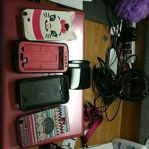 Galaxy note phone cases/external battery charger.