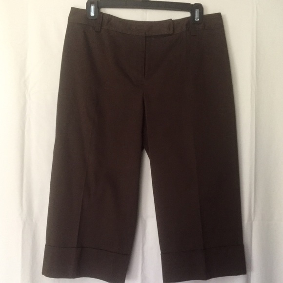 Ann Taylor Wide-cuff Capri Pant - Chocolate Brown