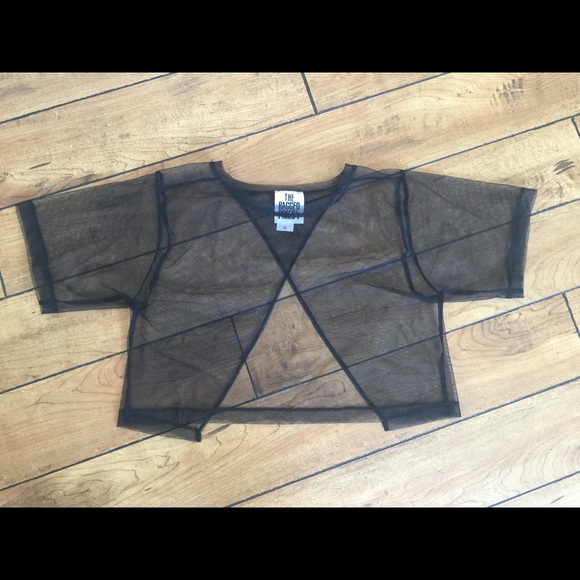 Ragged priest "swinger" mesh crop top