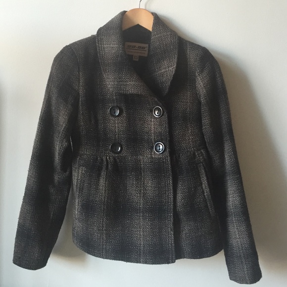 98-86 Plaid Pea Coat