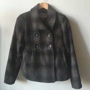 98-86 Plaid Pea Coat