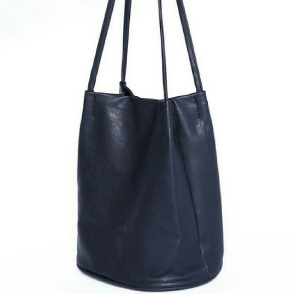 Black bucket pu bag