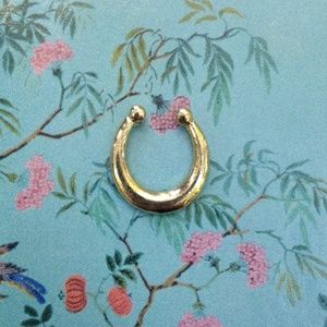 Faux Septum Ring in Gold tone