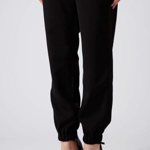 Black silk joggers