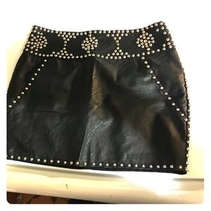 Forever 21 Black studded biker skirt