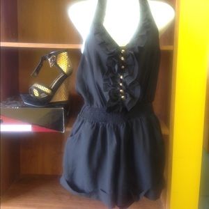 Black Romper w/ matching Wedges