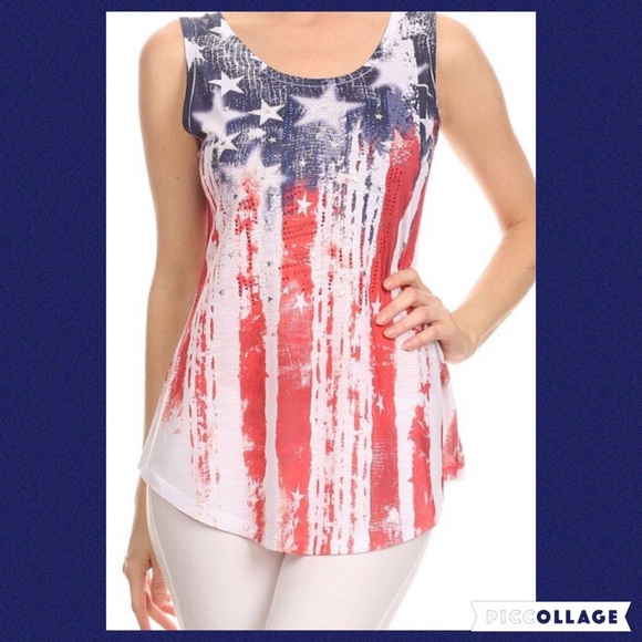 🎉HP 1/21🎉 Stars & Stripes American flag tank NWT